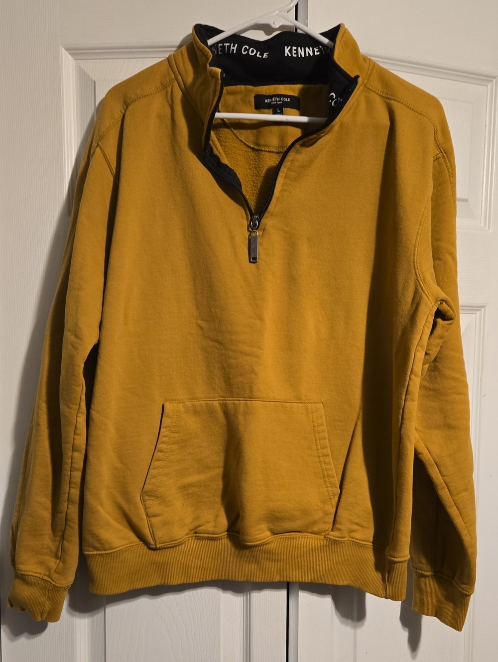 Kenneth Cole Men’s Mustard Yellow Half-Zip Pullover